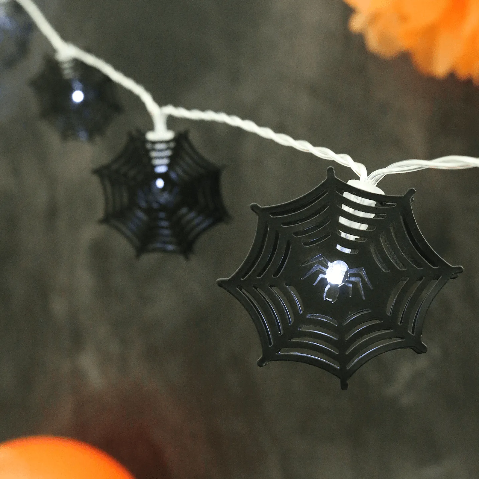 10 Spiders Web String Lights LED Halloween Party Decorations