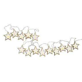 14 Warm White LED Merry Christmas Star Xmas String Lights