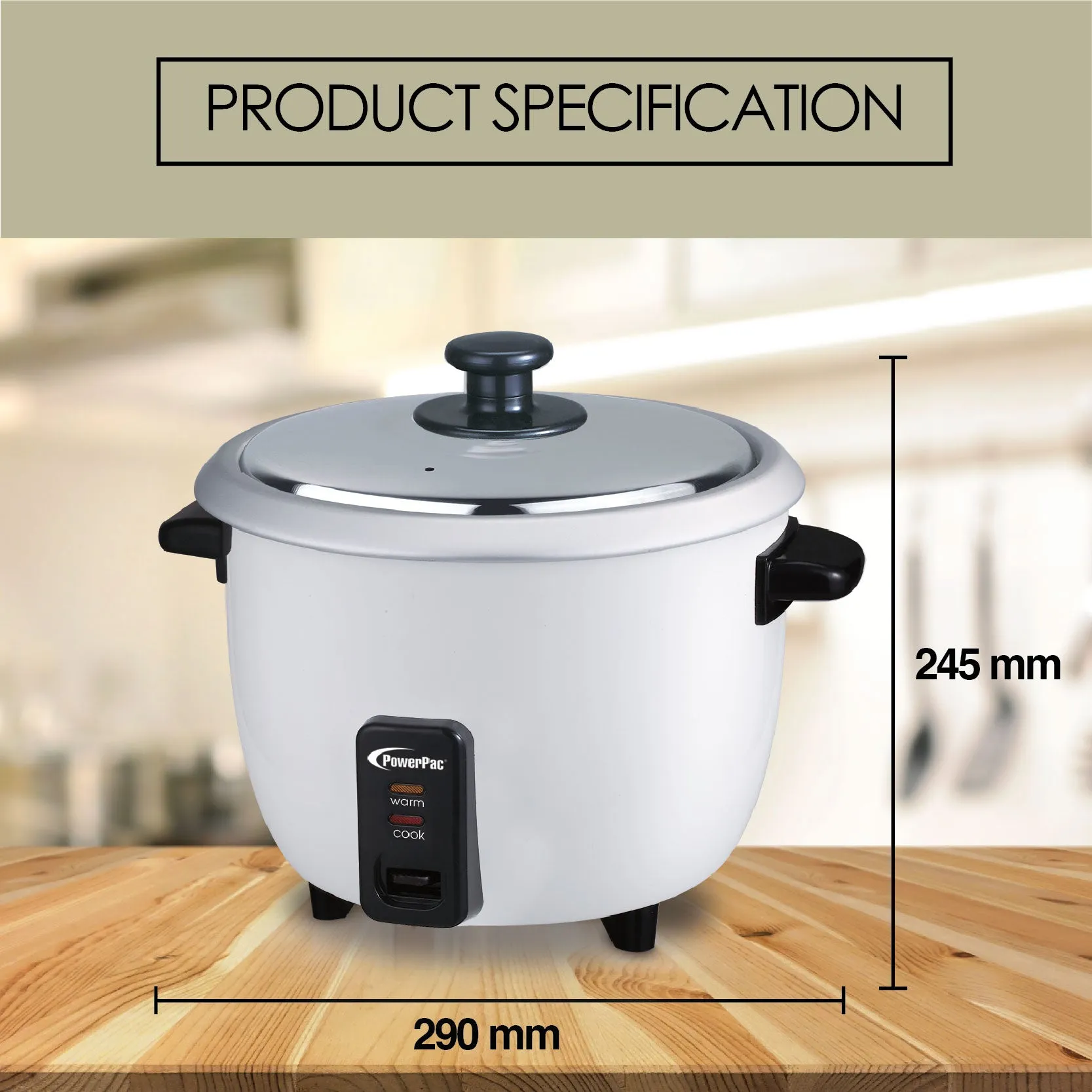 1.5L Rice Cooker with  Aluminium Inner Pot (PPRC6)