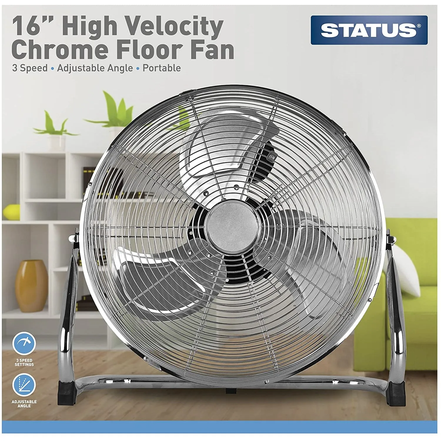 16'' Chrome Floor Fan