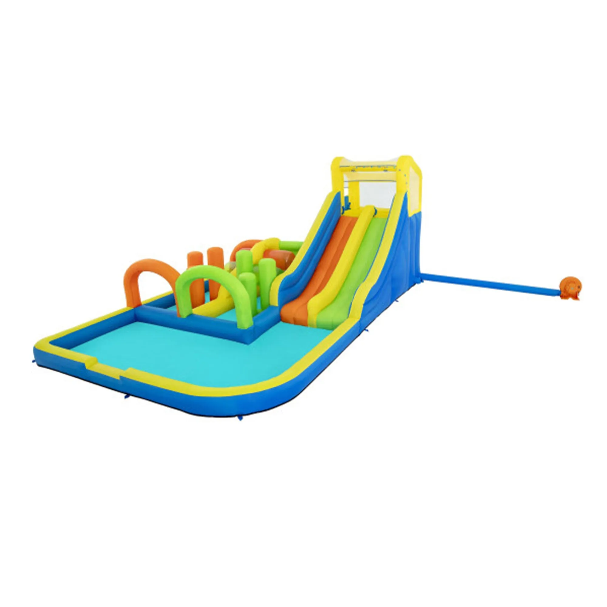 19 Foot Tall AquaRace Kids Inflatable Water Park w/ Dual Slides (Used)