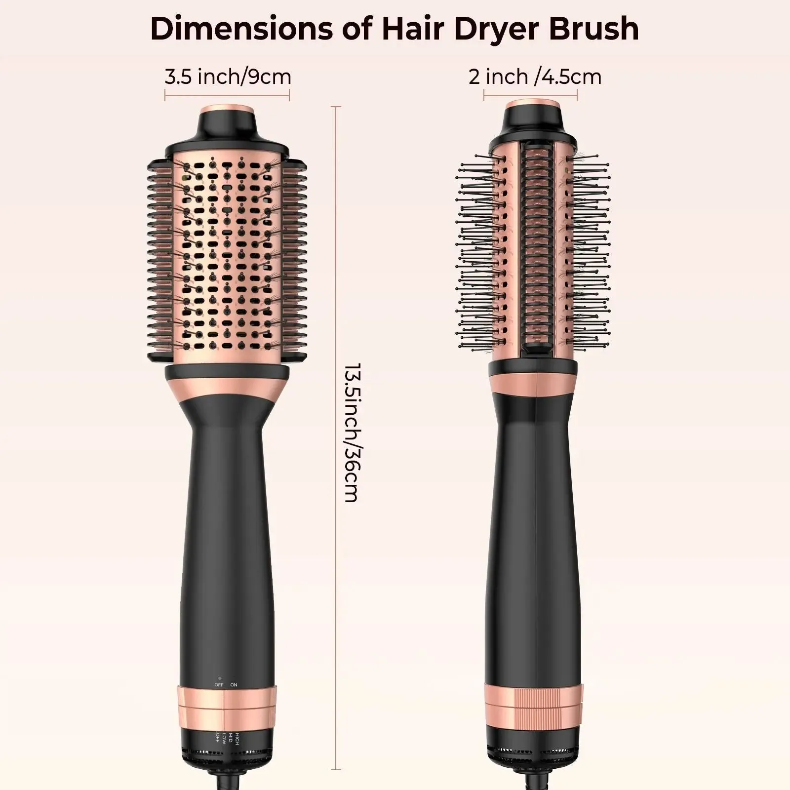 2 in 1 Blow Dryer Brush Hair Straightener Brush