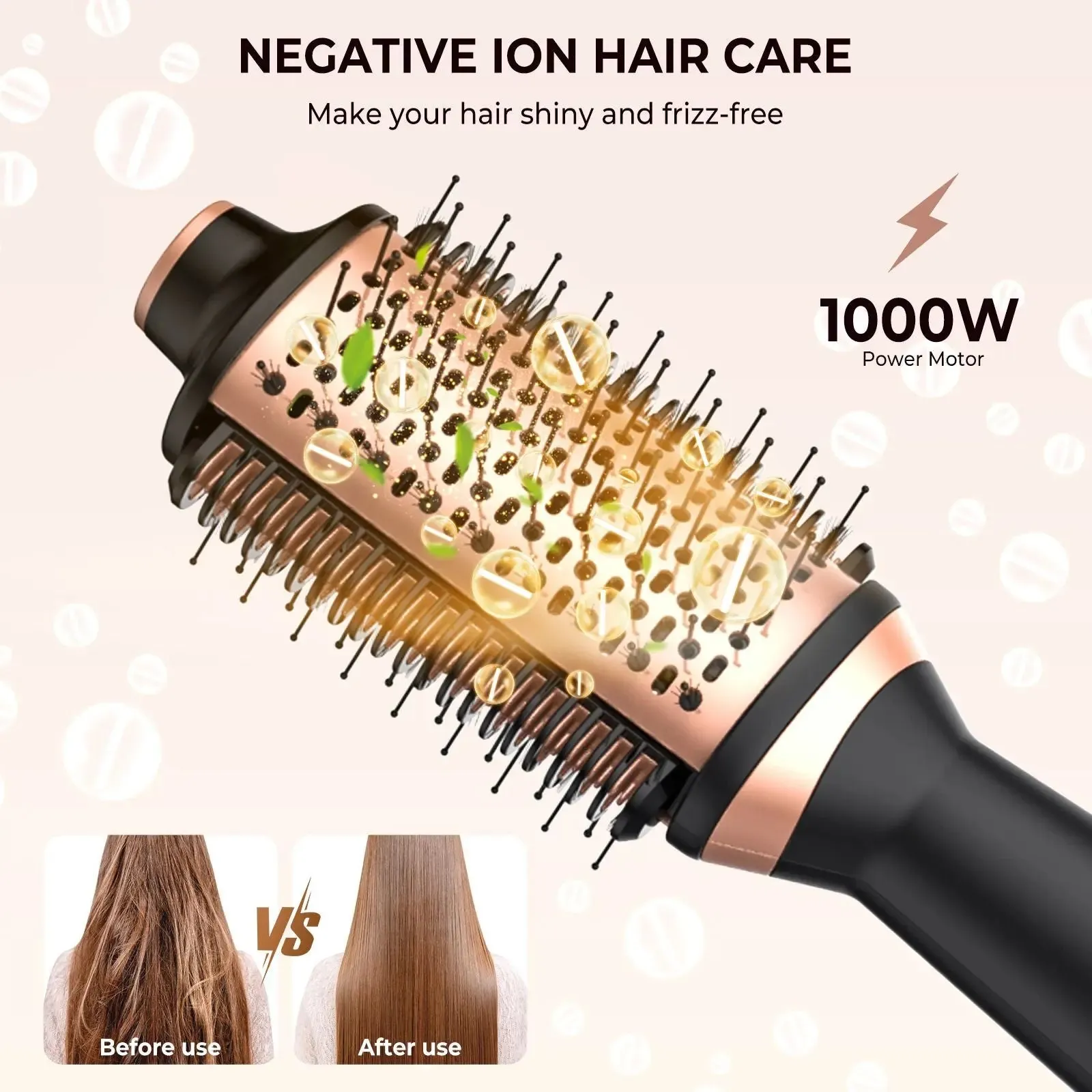 2 in 1 Blow Dryer Brush Hair Straightener Brush