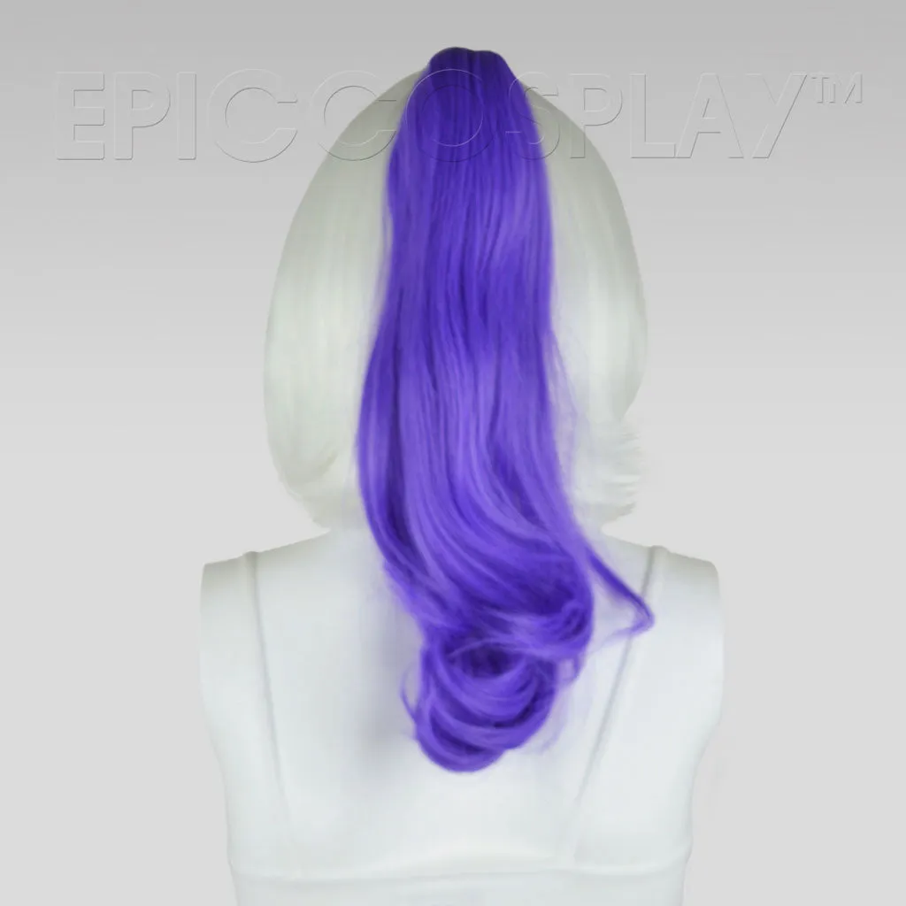 20" Classic Purple Wavy Curly Ponytail Clipon