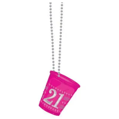 21st Brilliant Birthday Necklace Shot Glass