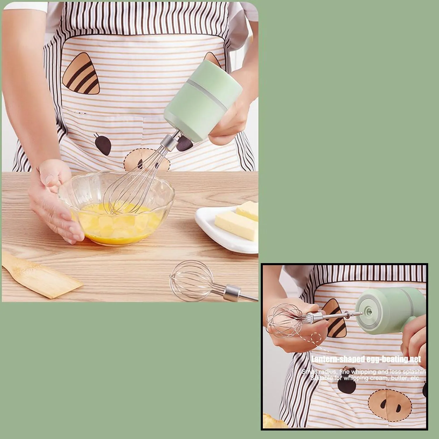 2813 Wireless Hand Mixer, Charging Handheld  2pc portable Whisk Mini High Power Beater Baking Hand Held Mixer, Portable Kitchen Blender.