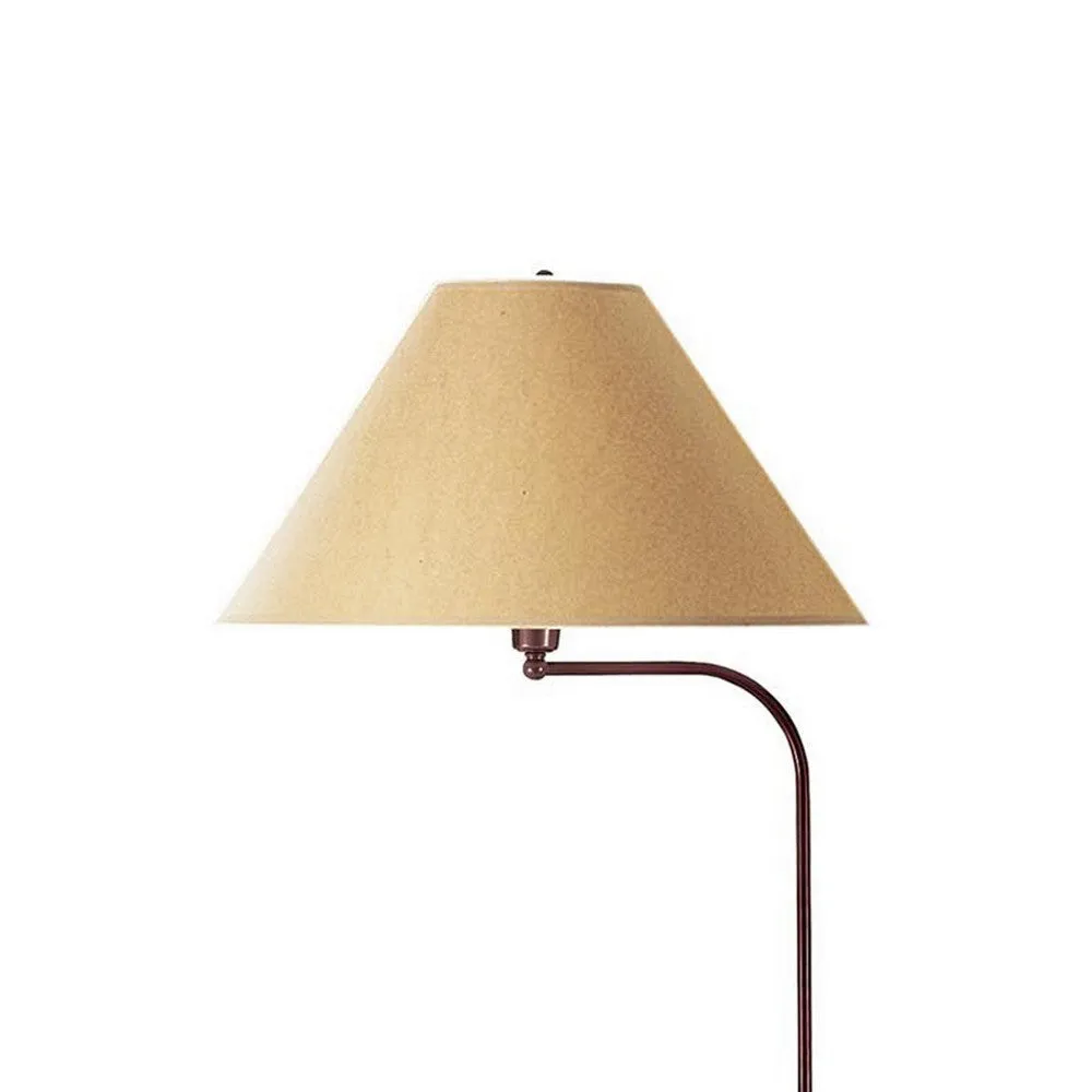 3 Way Metal Floor Lamp with and Adjustable Height Mechanism, Brown By Casagear Home