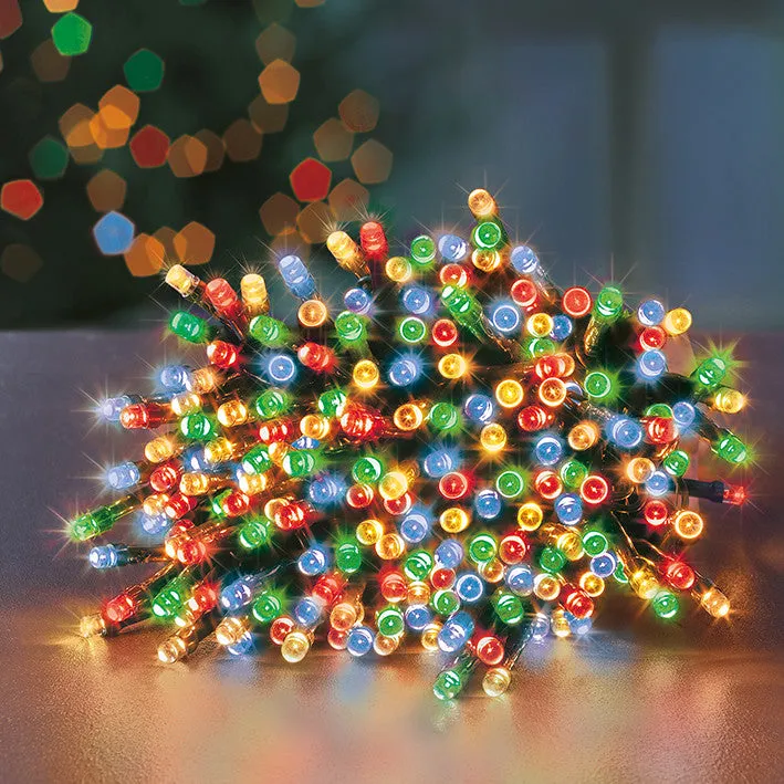 380L Multi Action Supabright Green Cable LED Lights with Timer- Multi-Coloured