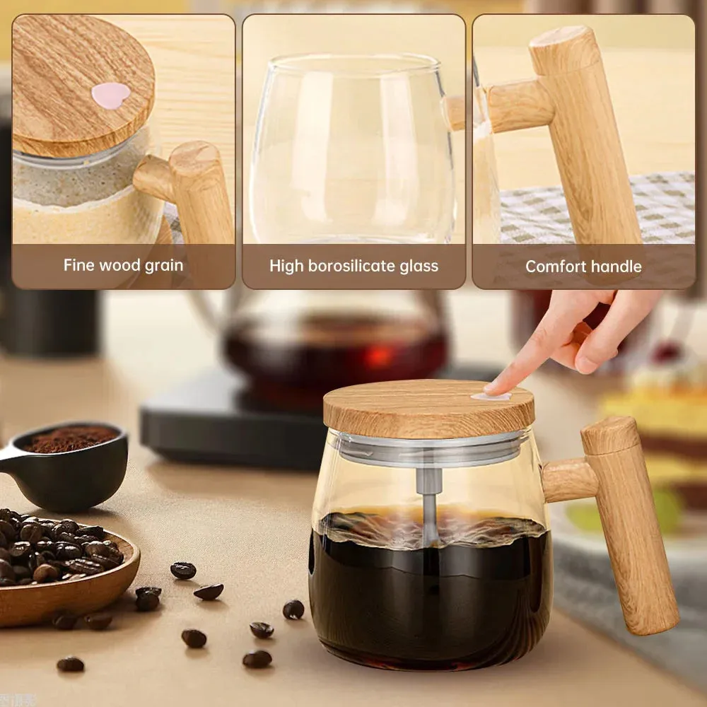 400ML Self Stir Glass Coffee Mug