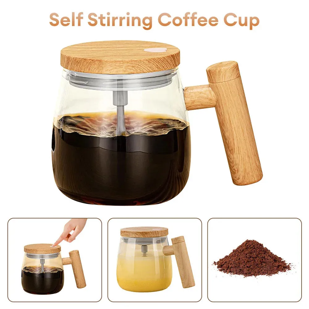 400ML Self Stir Glass Coffee Mug