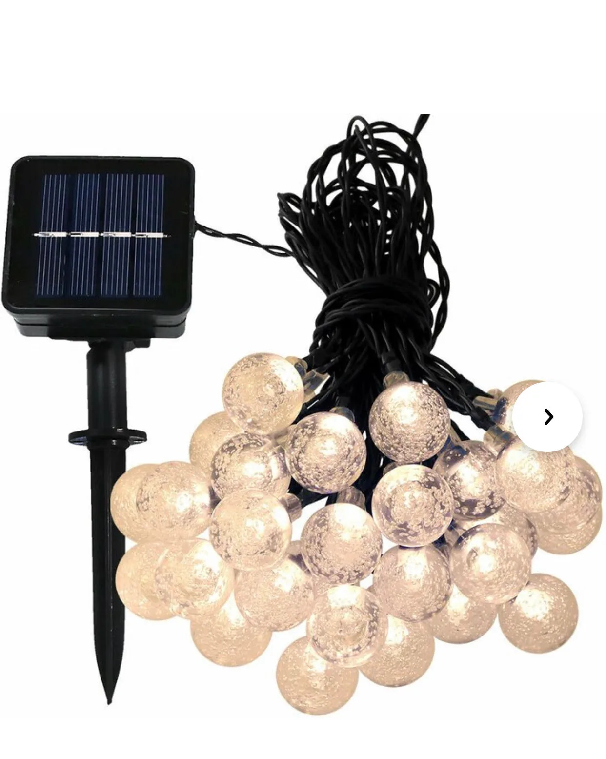 50 LED Solar Lamp Crystal Ball Globe Bulbs Waterproof -27Ft