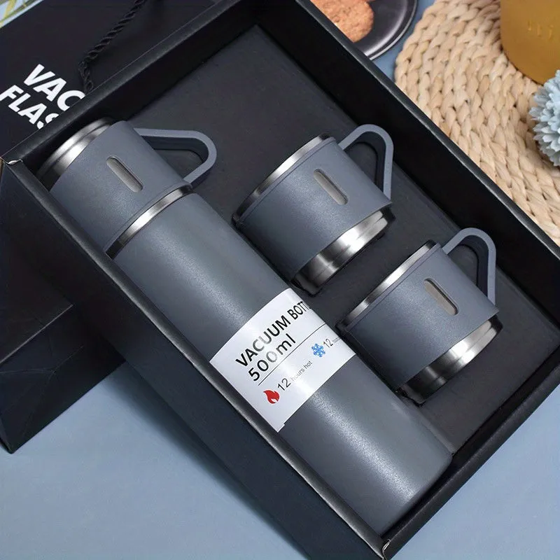 500ml Stainless Steel Vacuum Flask Set for HotCold Drinks