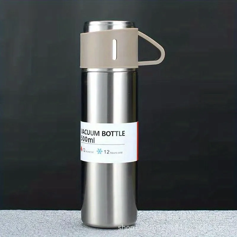 500ml Stainless Steel Vacuum Flask Set for HotCold Drinks