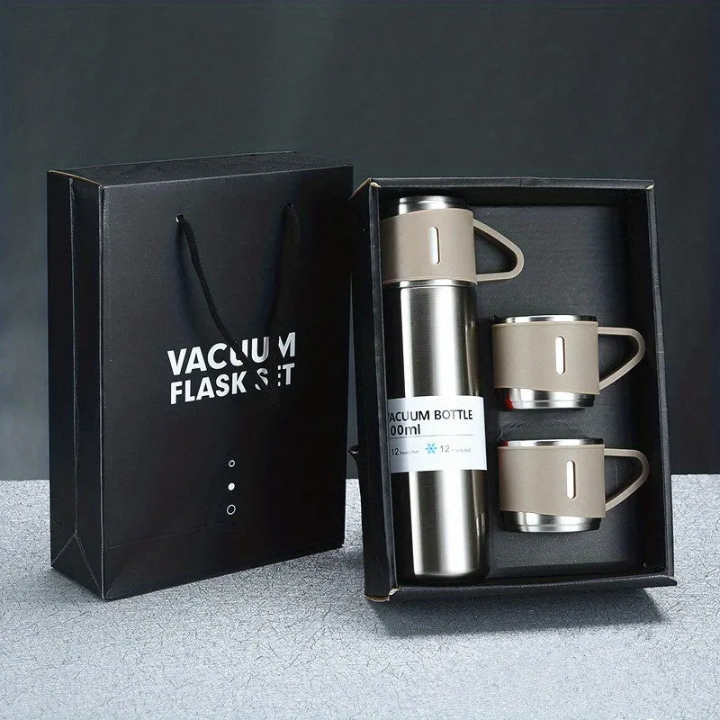 500ml Stainless Steel Vacuum Flask Set for HotCold Drinks