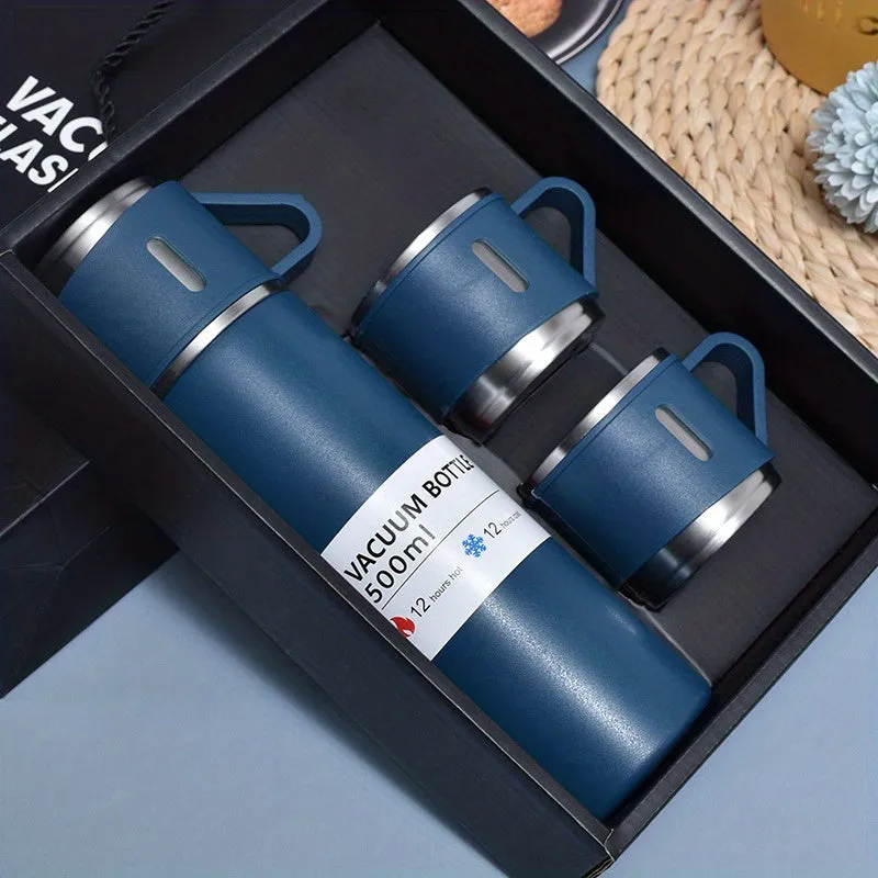 500ml Stainless Steel Vacuum Flask Set for HotCold Drinks