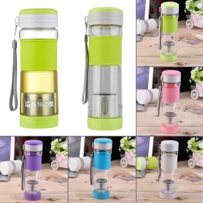 550ml Portable Sport Travel Water Bottle With Filter Strainer