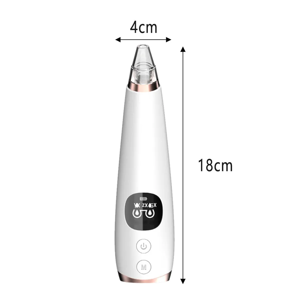 6 Nozzle Electric Acne Pimple Blackhead Remover for Face and Nose Vacuum- USB Charging