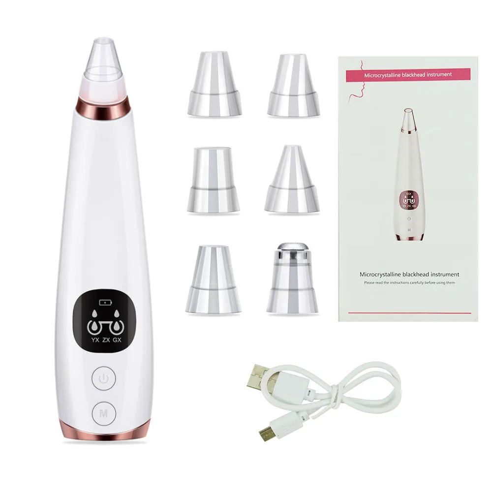 6 Nozzle Electric Acne Pimple Blackhead Remover for Face and Nose Vacuum- USB Charging