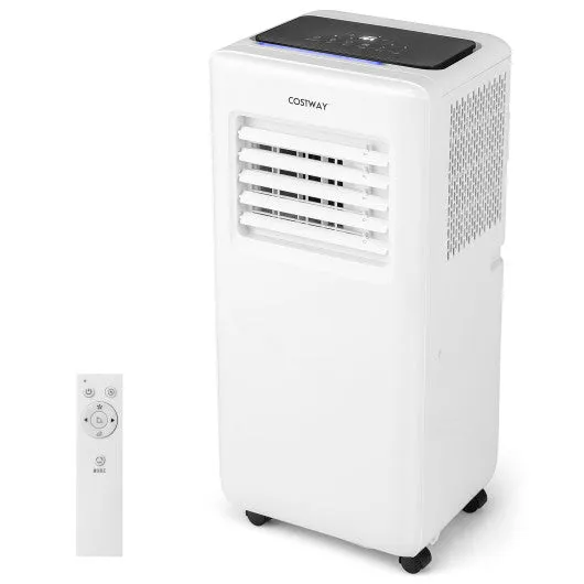 8000 BTU Portable Air Conditioner with Remote Control and LED Digital Display-White