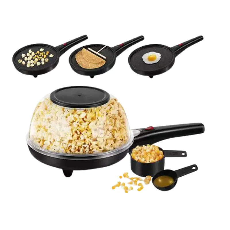 800W 3-In-1 Electric Popcorn, Egg Fryer And Pancake Maker Ja-59