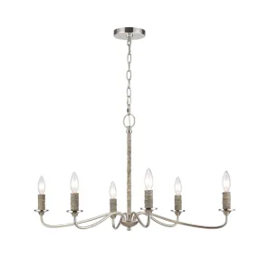 ABACA 32'' WIDE 6-LIGHT CHANDELIER