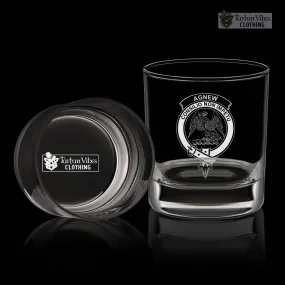 Agnew Family Crest Engraved Whiskey Glass