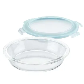 Airtight-Leakproof Borosilicate Glass Pie Dish with Lid