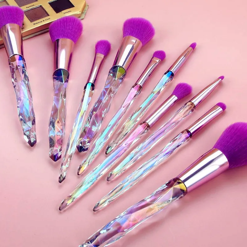 Amethyst Crystal 10 PC Brush Set