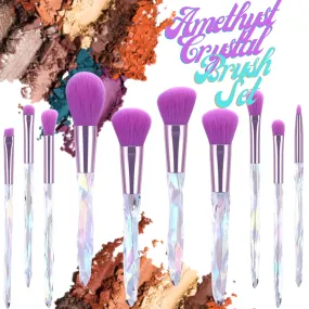 Amethyst Crystal 10 PC Brush Set