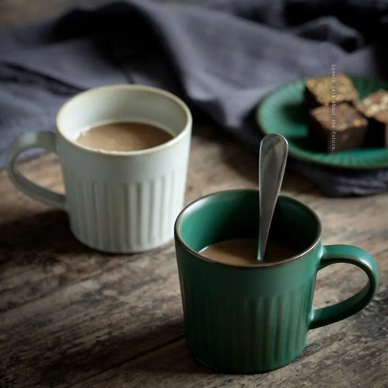 ANJI V- Ceramic Classic Coffee Cup & Saucer Set | Gourd Mug Set