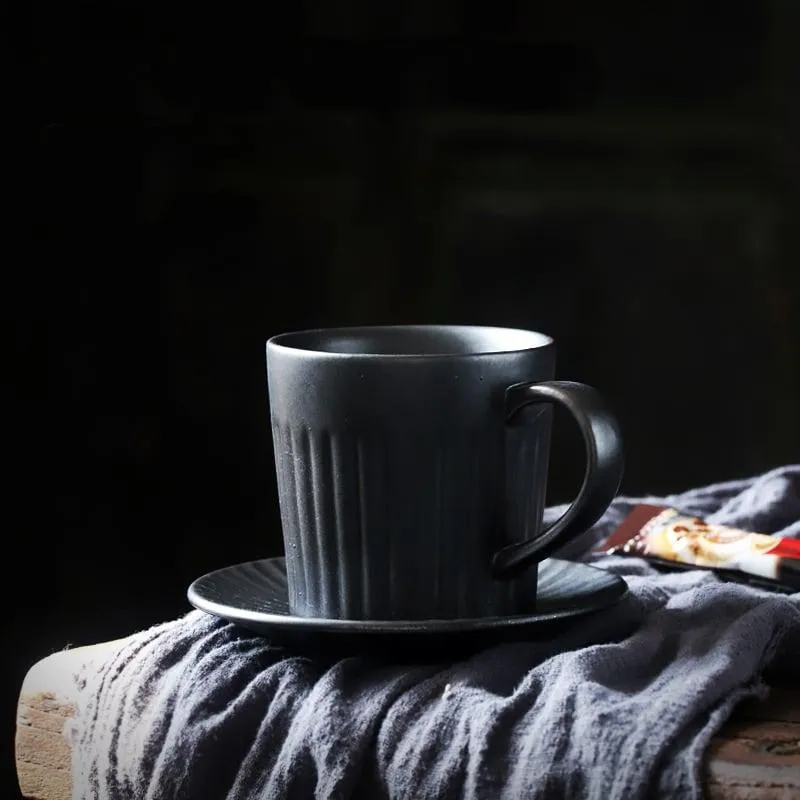 ANJI V- Ceramic Classic Coffee Cup & Saucer Set | Gourd Mug Set