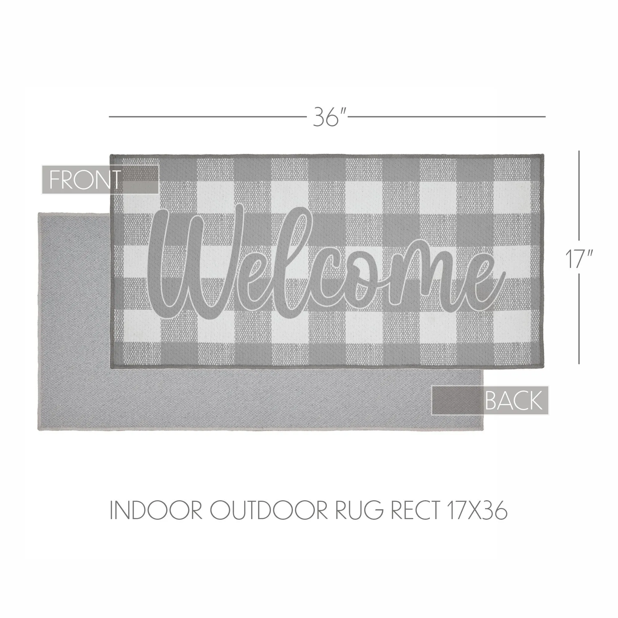 Annie Buffalo Check Grey Welcome Polyester Rug Rect 17x36