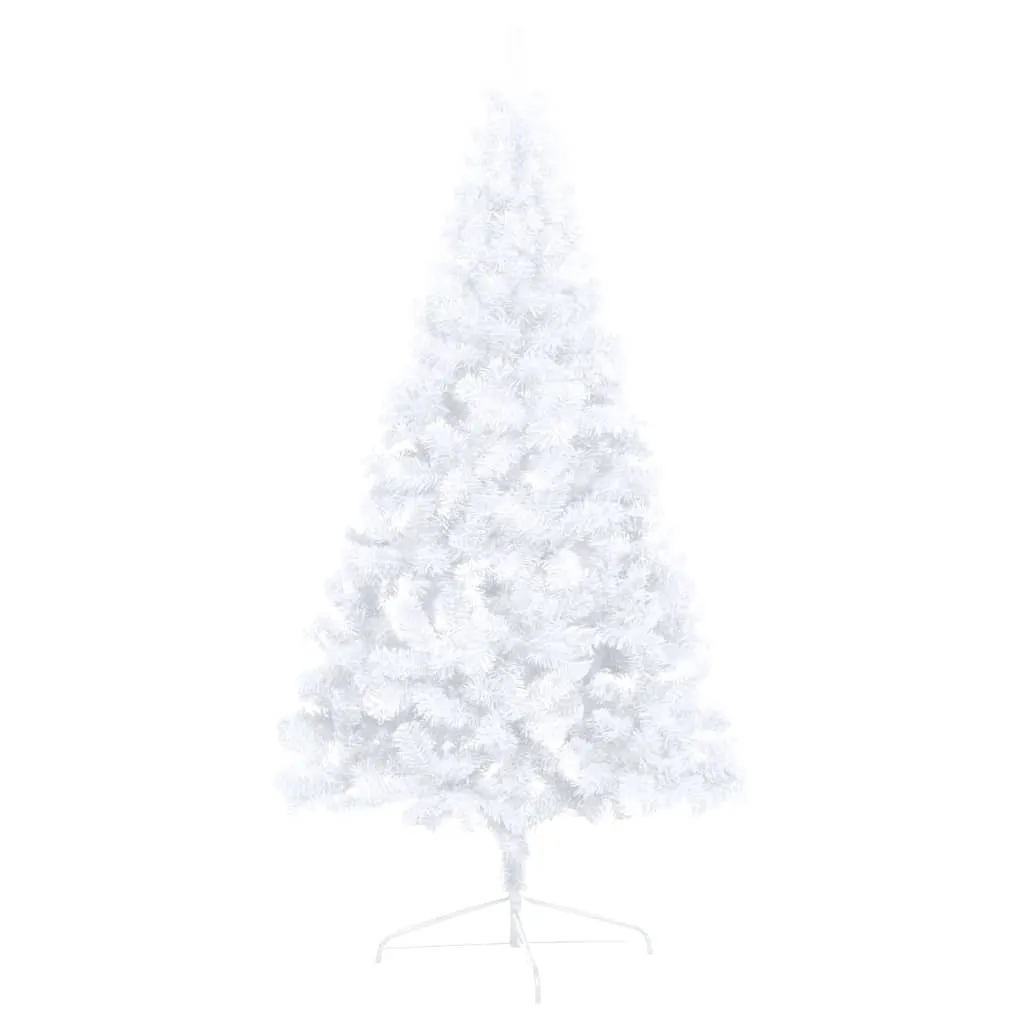 Artificial Half Christmas Tree with LEDs&Ball Set White 180 cm