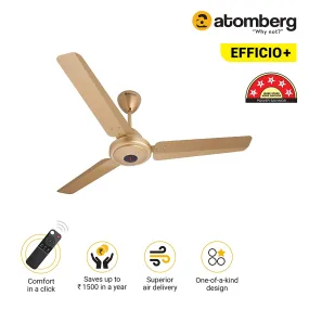 Atomberg Efficio  1200 mm BLDC Motor with Remote 3 Blade Ceiling Fan Metallic Gold