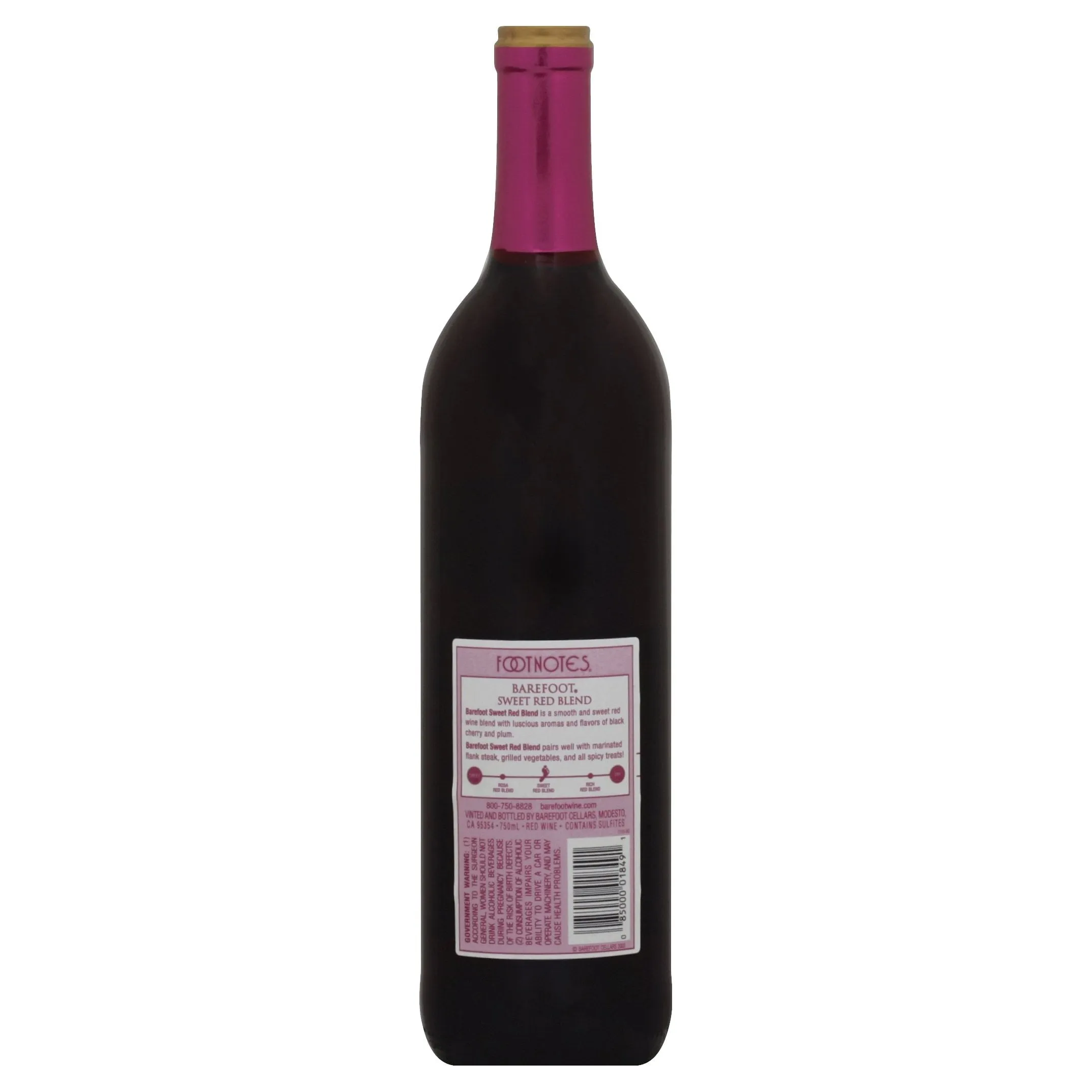 Barefoot California Red Blend Wine, 750ml Glass Bottle