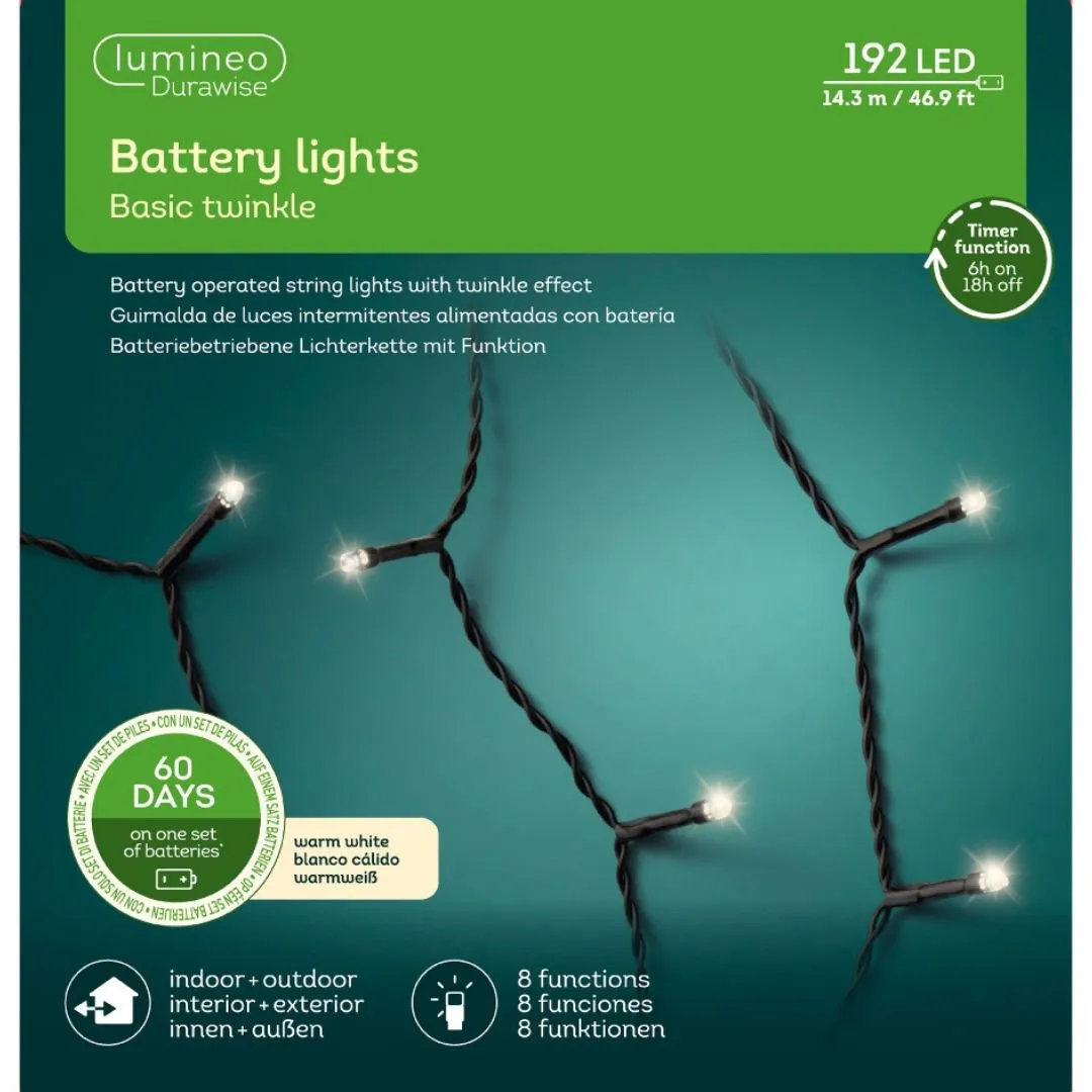 Battery String Lights 192 LED - Warm White