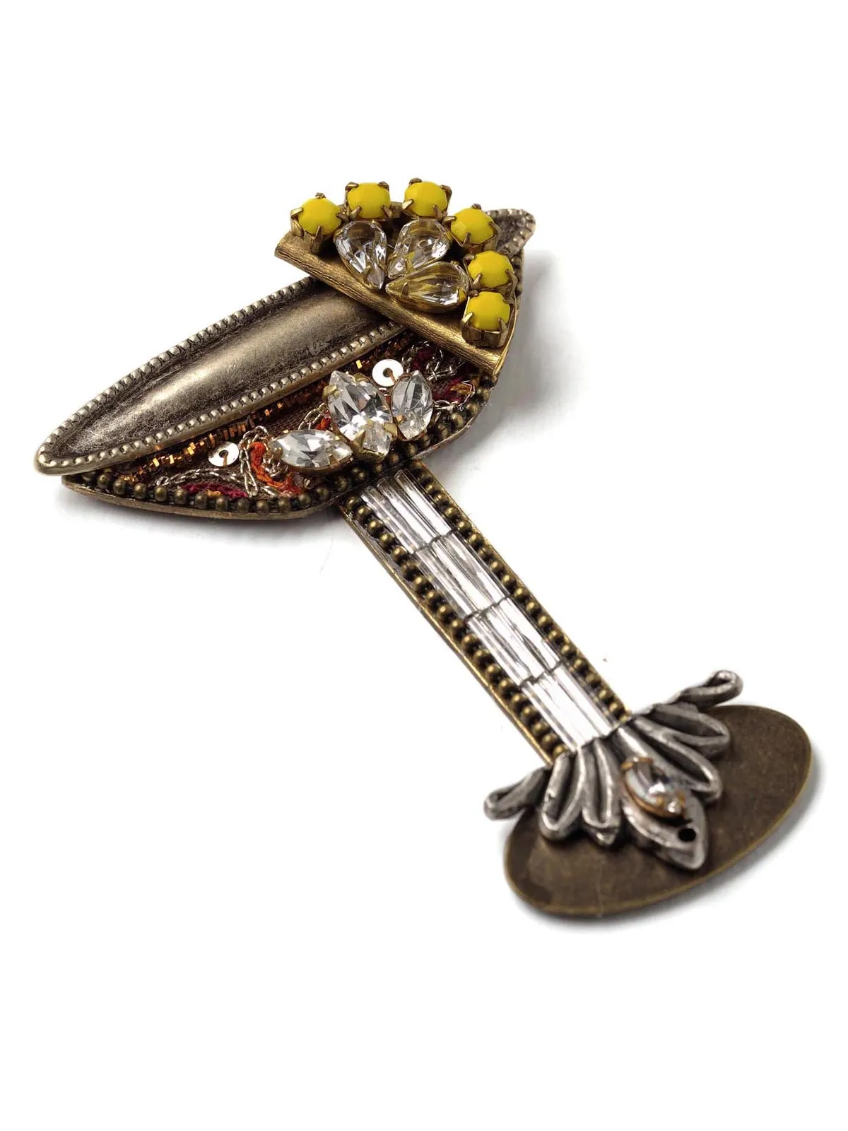 Bejeweled Cocktail With Lemon Slice Brooch