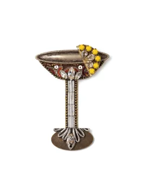 Bejeweled Cocktail With Lemon Slice Brooch