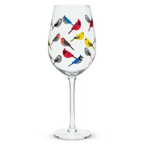 Birds Wine Glass