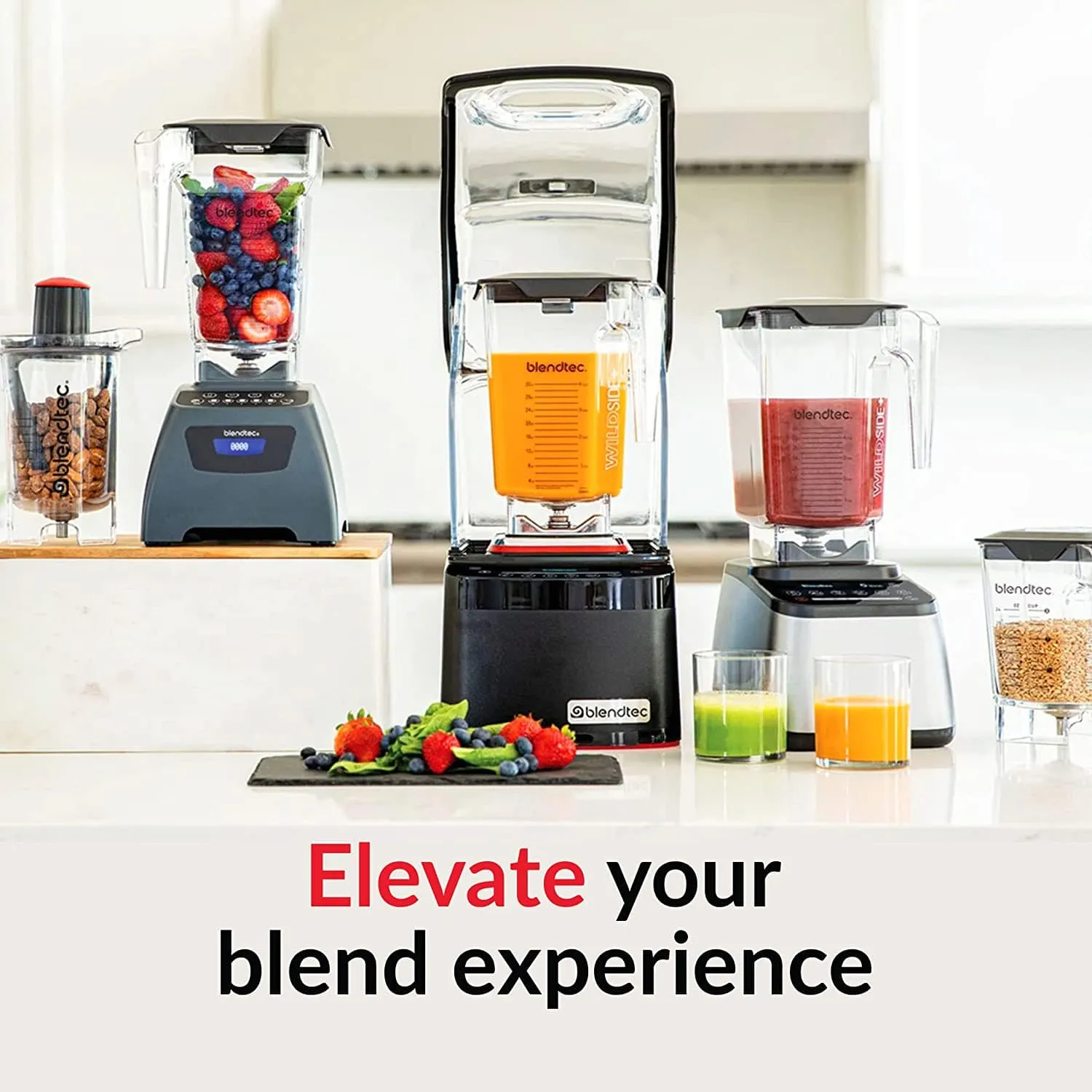 Blendtec WildSide  Jar 90oz volume, 36oz WetDry Five Sided Professional-Grade Blender Jar and Vented Latching Lid Clear