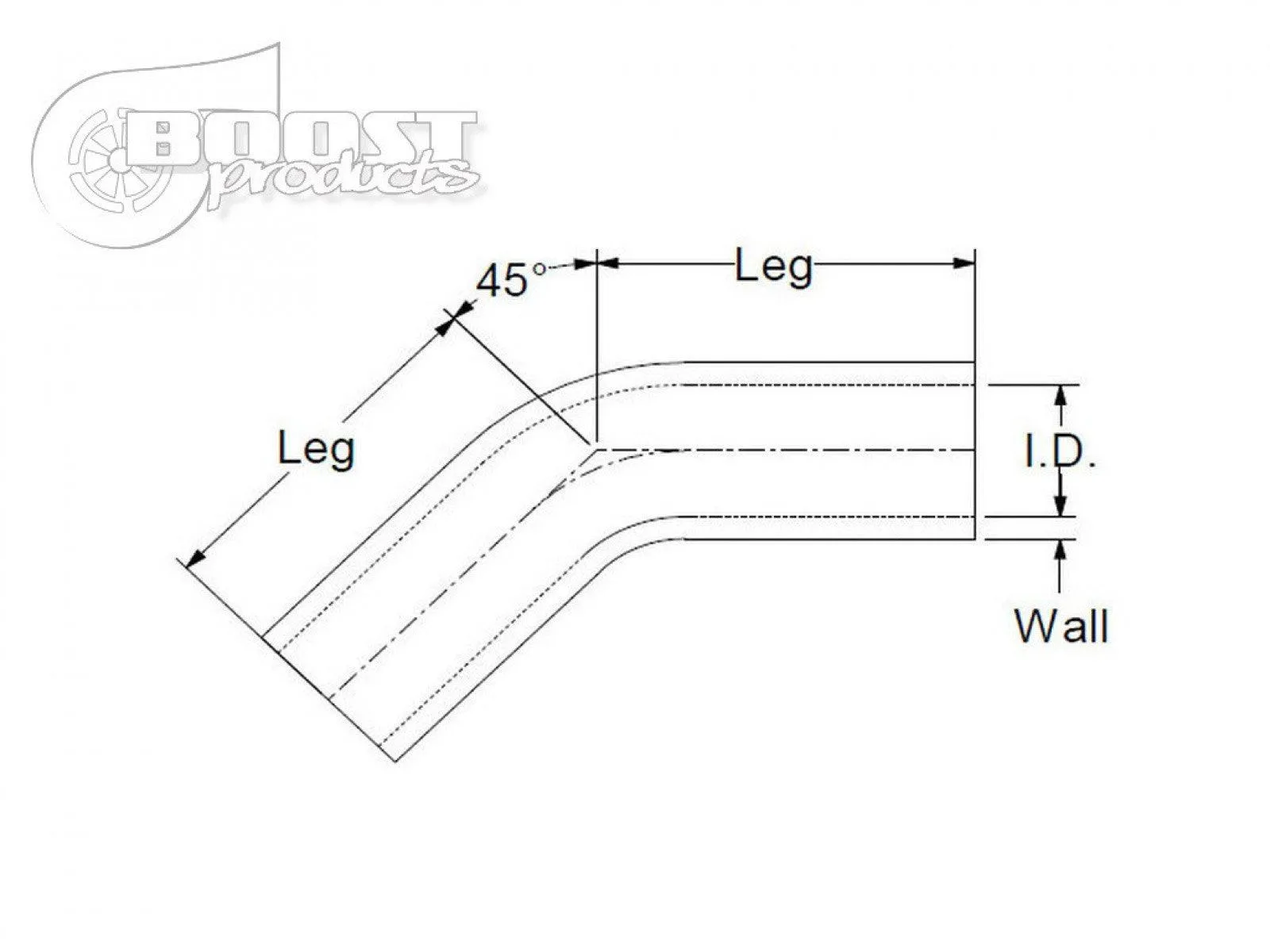 BOOST Products Silicone Elbow 45 Degrees, 80mm (3-1/8") ID, Black