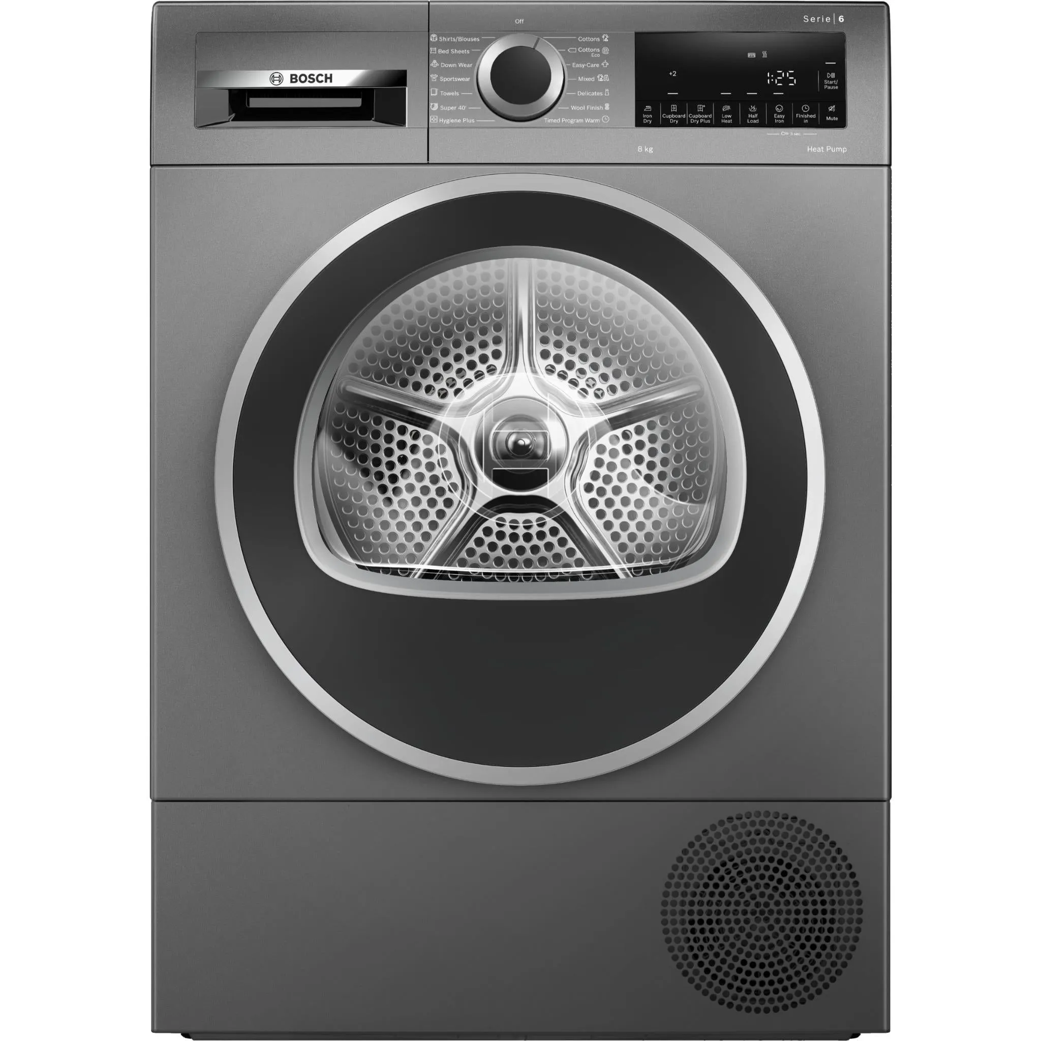 Bosch WQG235DRAU Series 6 8kg Heat Pump Dryer (Graphite)