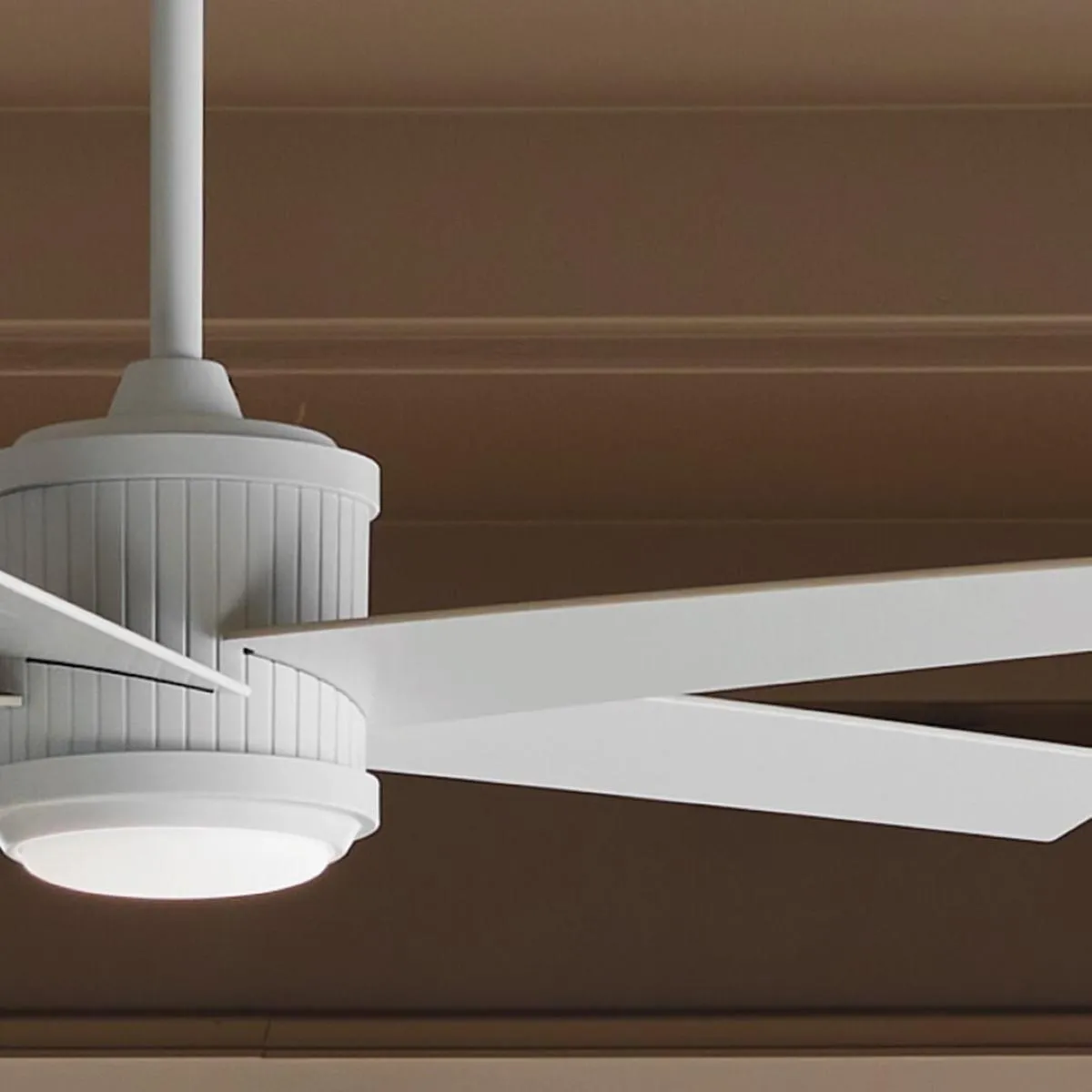 Brahm 48 Inch Matte White LED Indoor Ceiling Fan with Remote