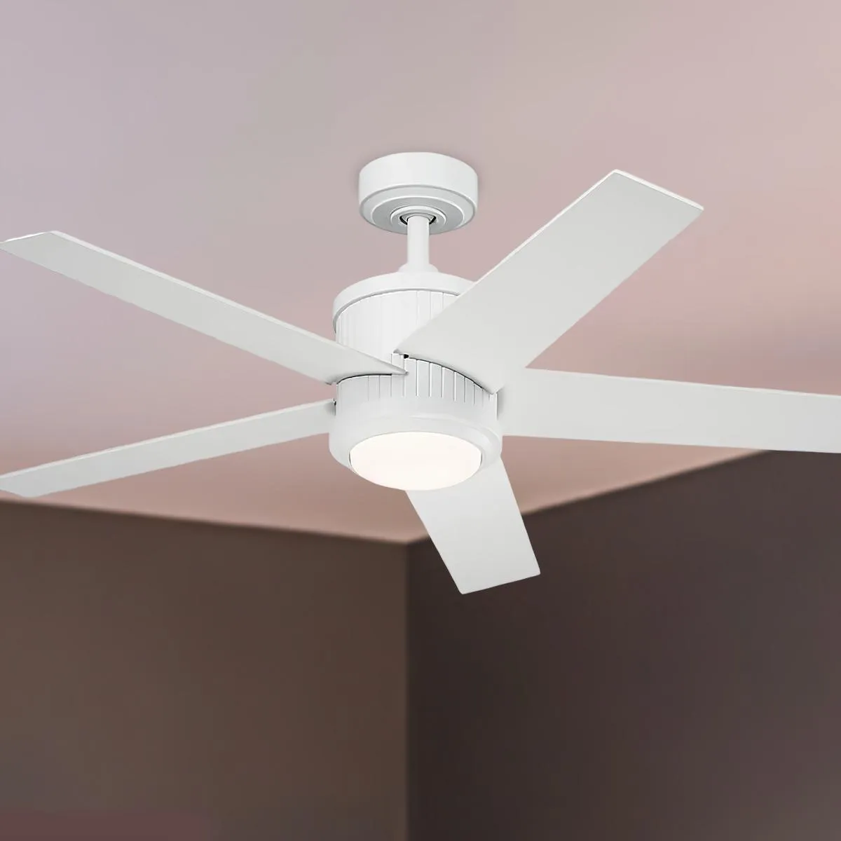 Brahm 48 Inch Matte White LED Indoor Ceiling Fan with Remote