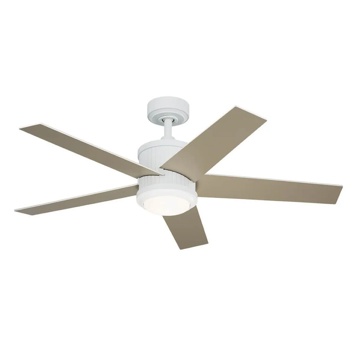 Brahm 48 Inch Matte White LED Indoor Ceiling Fan with Remote