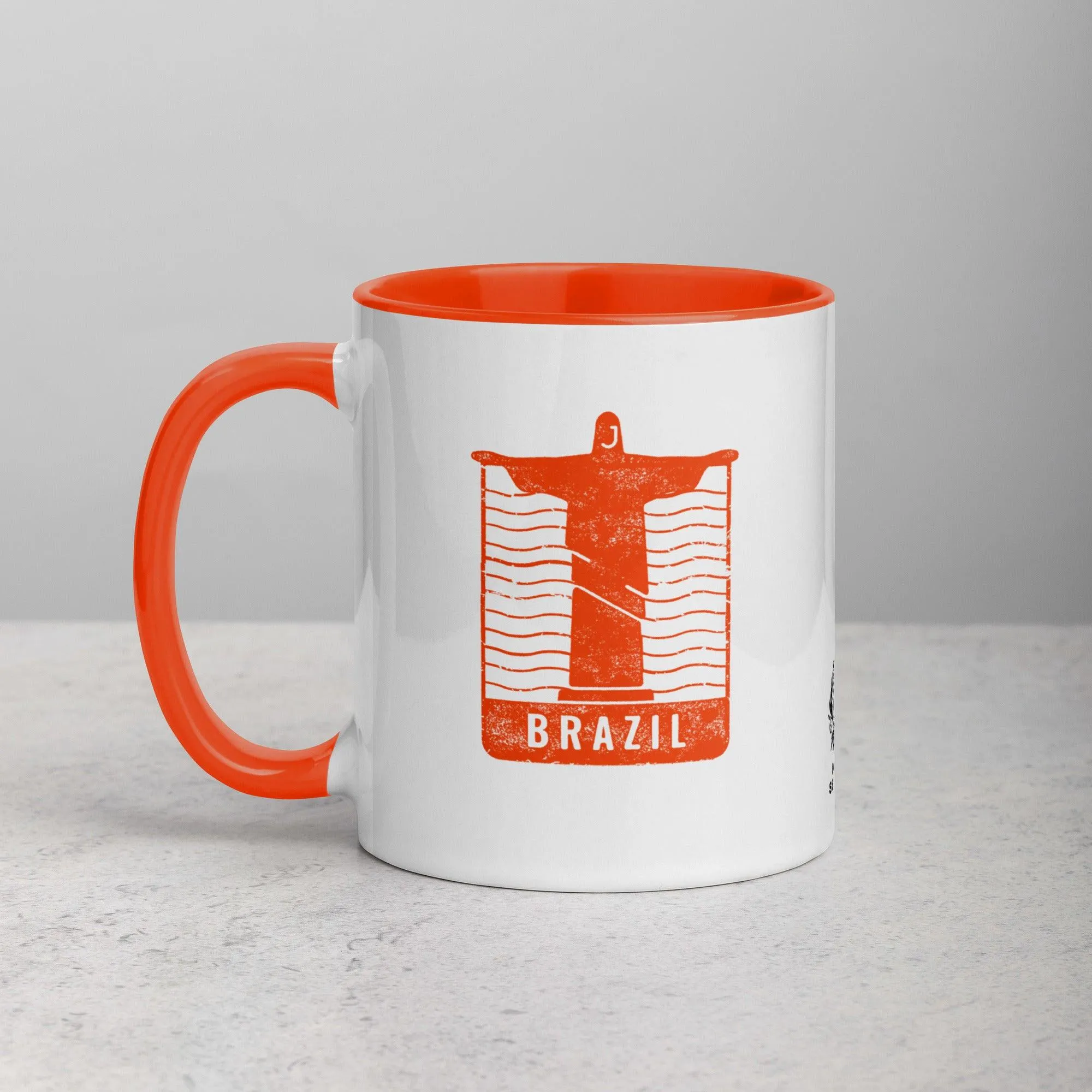 Brazil Mug with Color Inside - Orange