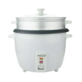 Brentwood TS-700S 4-Cup Uncooked/8-Cup Cooked Rice Cooker and Food Steamer, White