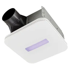 Broan NuTone AR110LKVV SurfaceShield Exhaust Fan with LED and Vyv Antimicrobial Antiviral Violet Light, 110 CFM