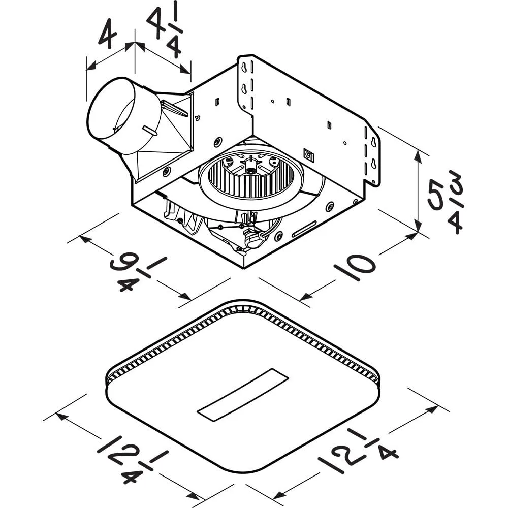 Broan NuTone AR110LKVV SurfaceShield Exhaust Fan with LED and Vyv Antimicrobial Antiviral Violet Light, 110 CFM