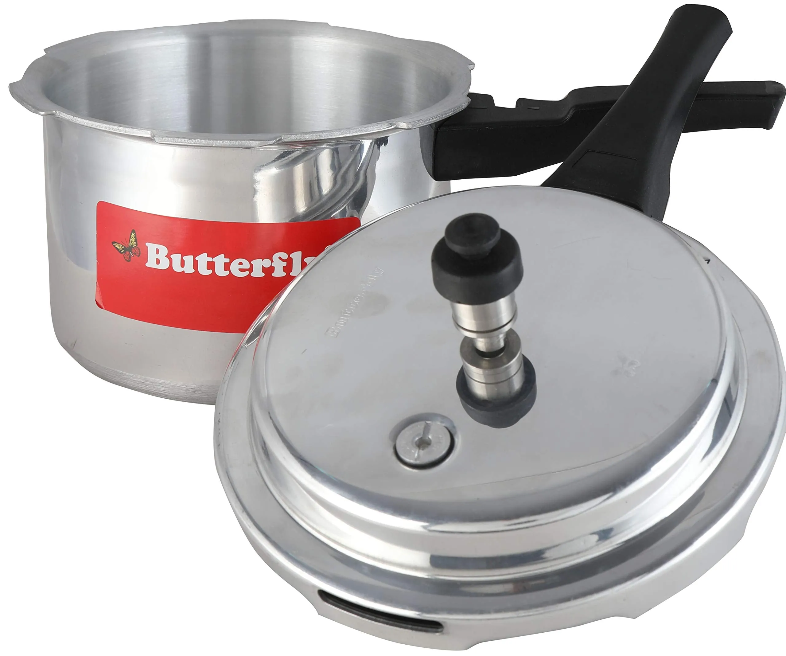 Butterfly Cordial Induction Base Aluminium Pressure Cooker with Outer Lid, 3 Litres, Silver